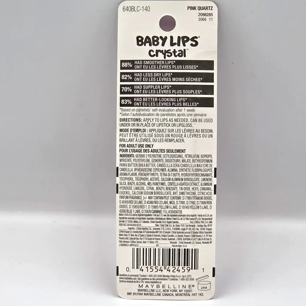 Maybelline Baby Lips Crystal MoisturiIng Lip Balm‎ #140 Pink Quartz
